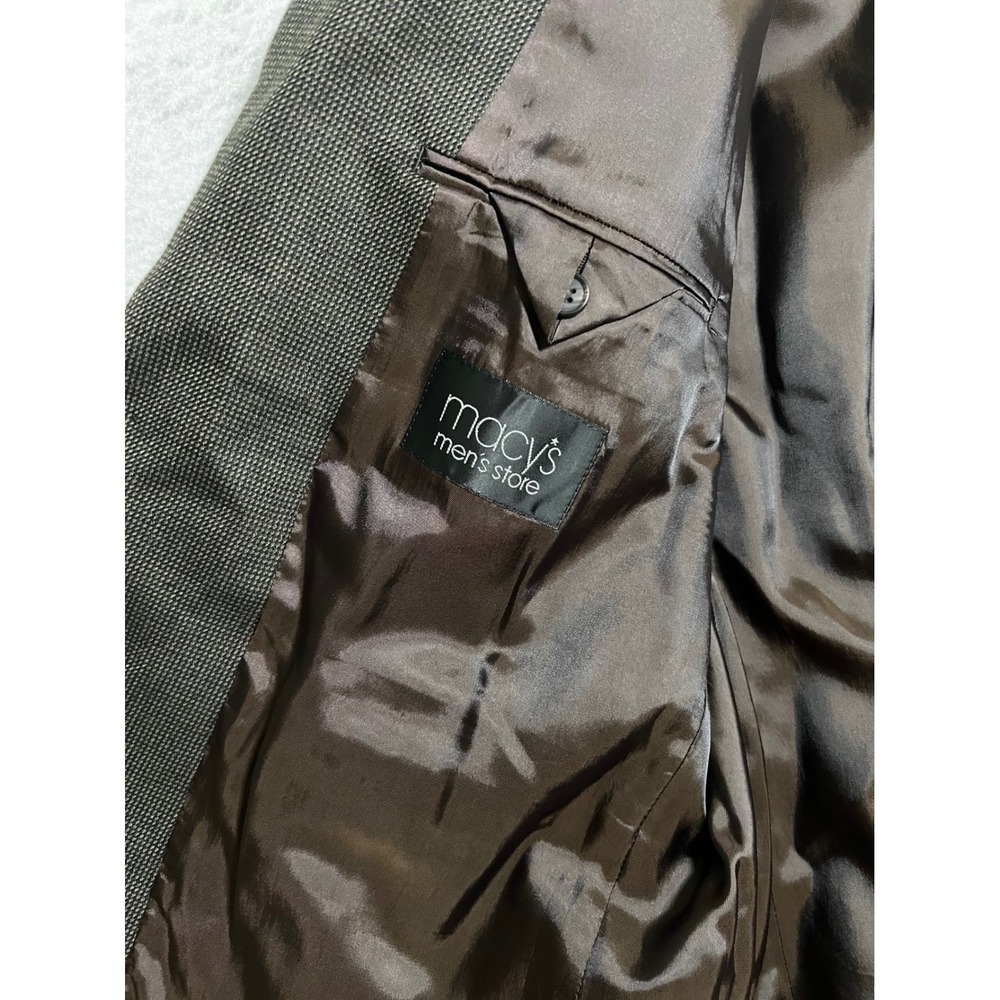 Lauren Ralph Lauren Men's 46R 100% Wool Coffee Brown Shepherd's Check Blazer - Picture 7 of 12
